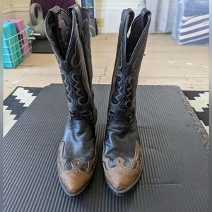 Laredo Lea Vamp Fox Leather Cowboy Boots Made in the USA